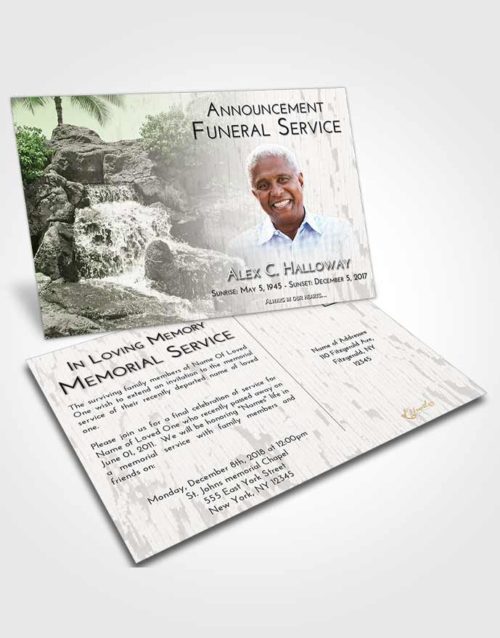 Funeral Announcement Card Template Loving Waterfall Masterpiece