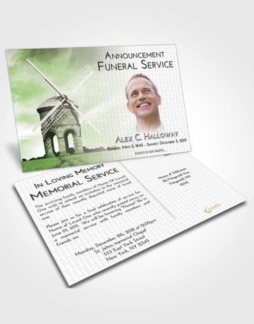 Funeral Announcement Card Template Loving Windmill of Honor
