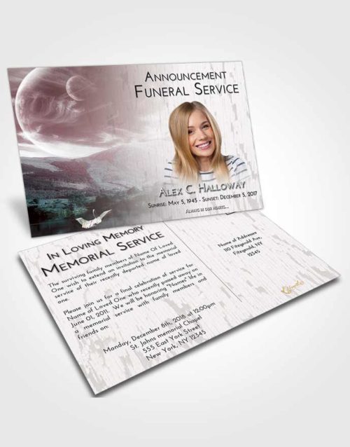 Funeral Announcement Card Template Morning Astonishing Moon