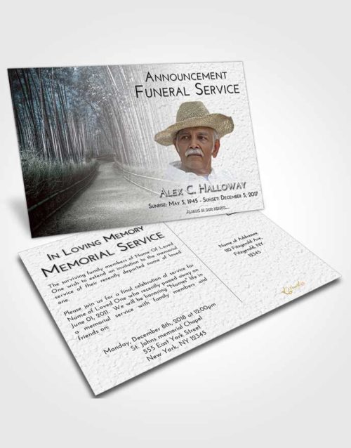 Funeral Announcement Card Template Morning Bamboo Forest