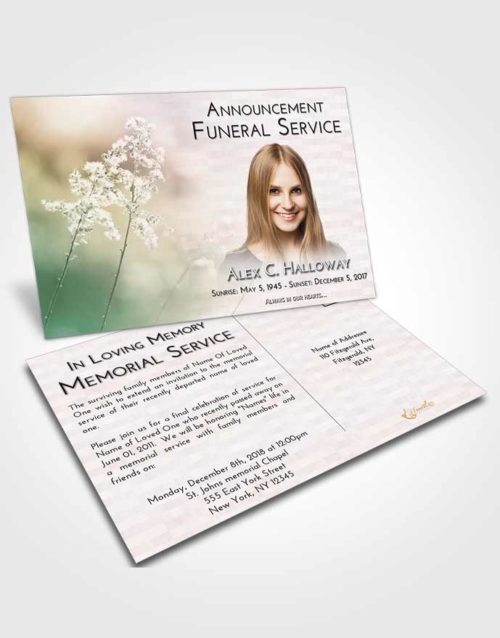 Funeral Announcement Card Template Morning Colorful Spring