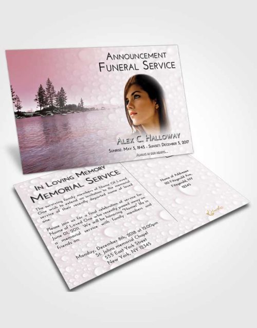 Funeral Announcement Card Template Morning Coral Waters