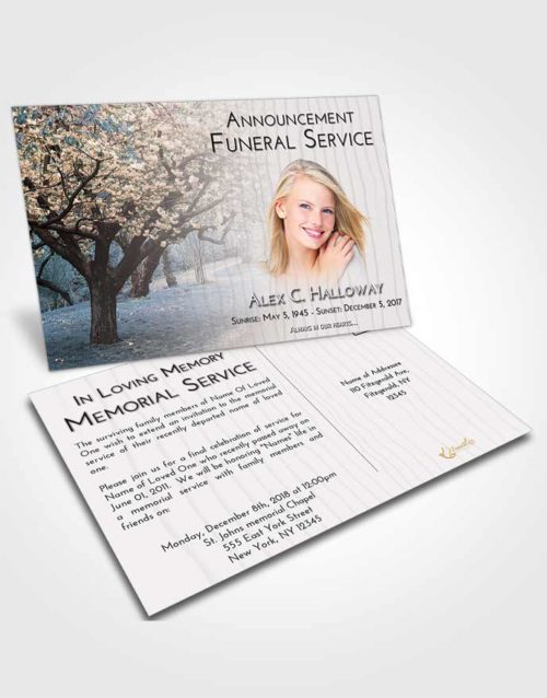 Funeral Announcement Card Template Morning Flowering Path