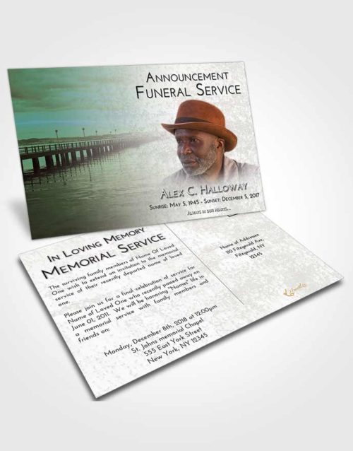 Funeral Announcement Card Template Morning Lake Drive