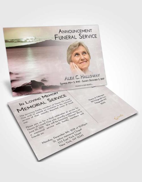 Funeral Announcement Card Template Morning Lake Front