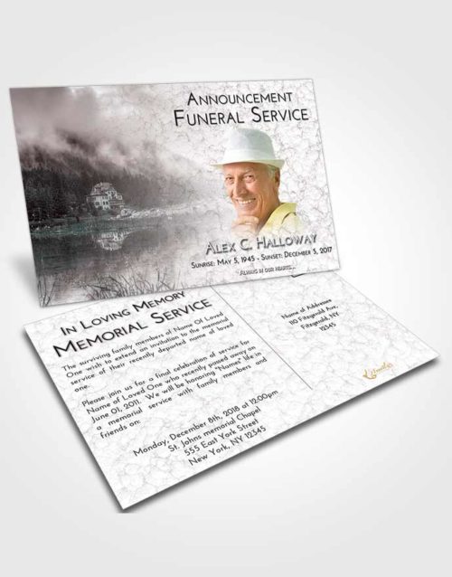 Funeral Announcement Card Template Morning Lake House