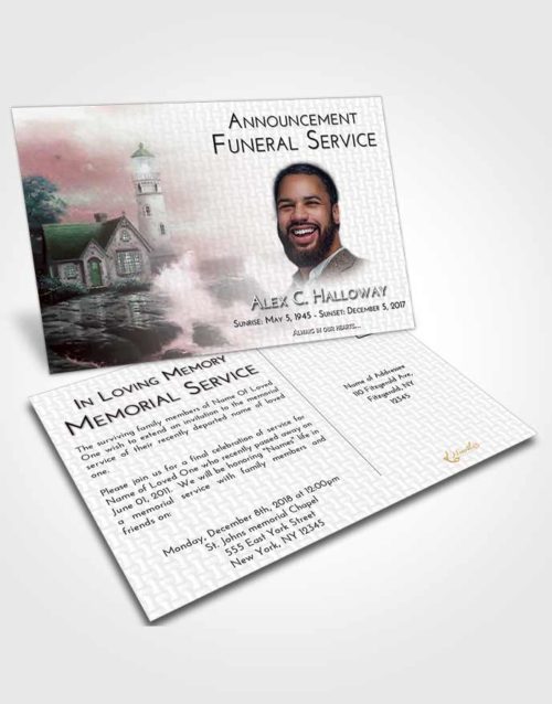 Funeral Announcement Card Template Morning Lighthouse Lookout