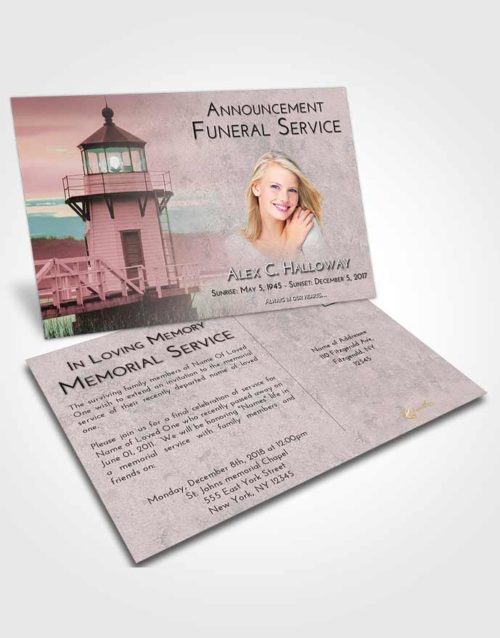 Funeral Announcement Card Template Morning Lighthouse Surprise