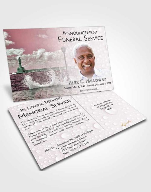 Funeral Announcement Card Template Morning Lighthouse in the Tides