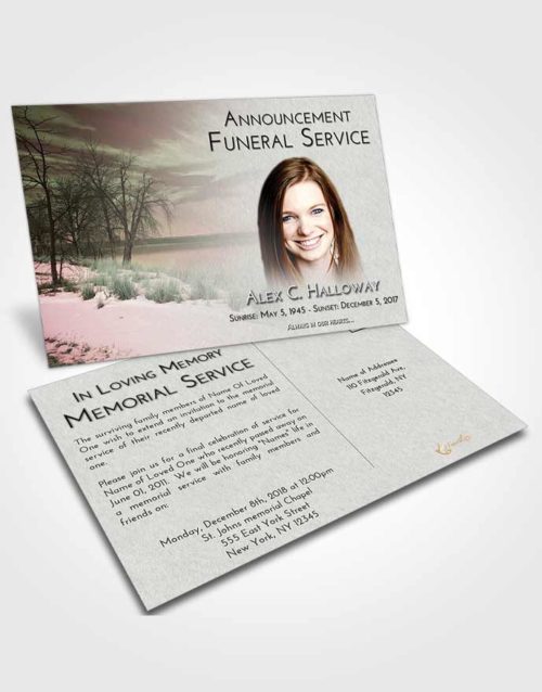Funeral Announcement Card Template Morning Lovely Lake