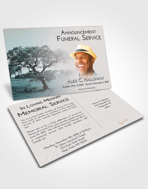 Funeral Announcement Card Template Morning Loving Leaves