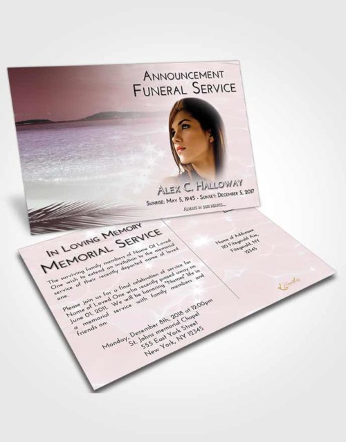 Funeral Announcement Card Template Morning Ocean Ripples