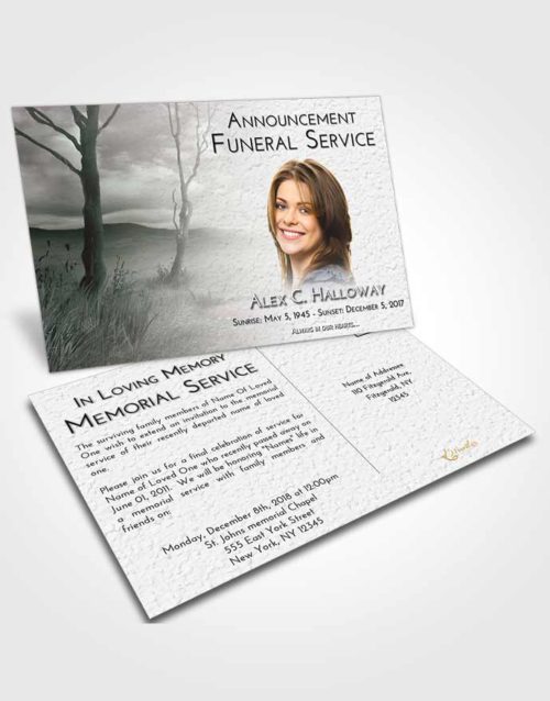 Funeral Announcement Card Template Morning Peaceful Fall