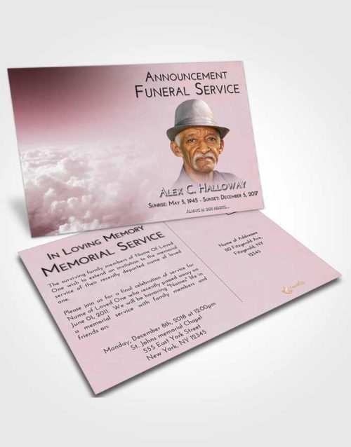 Funeral Announcement Card Template Morning Return to the Clouds