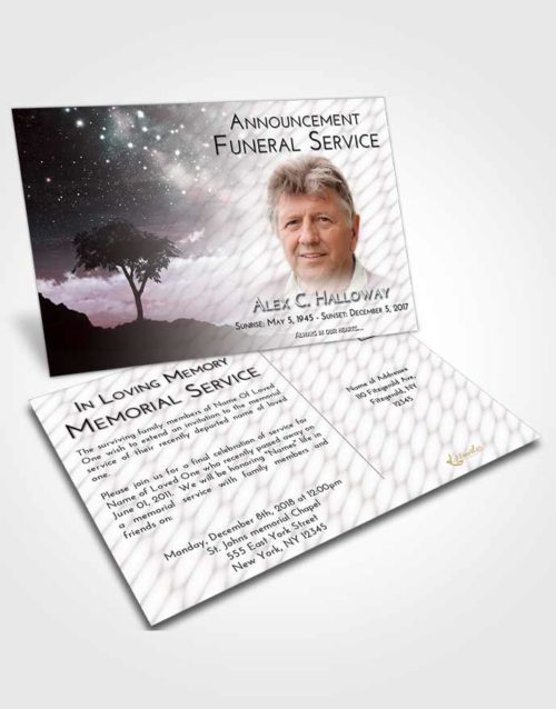 Funeral Announcement Card Template Morning Scenic Sky