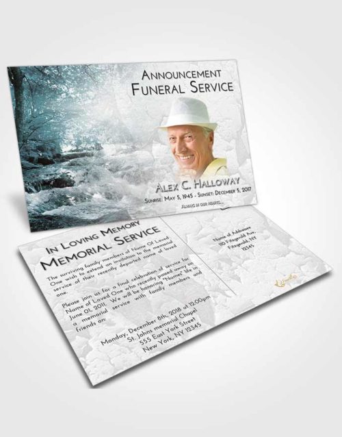 Funeral Announcement Card Template Morning Silver Stream