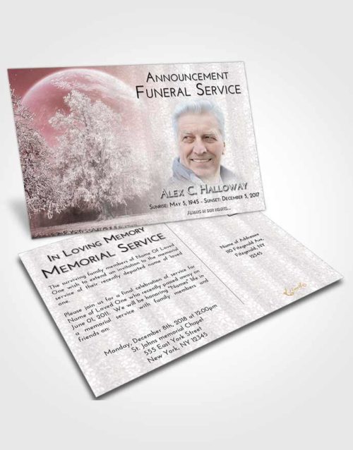 Funeral Announcement Card Template Morning Snowy Love