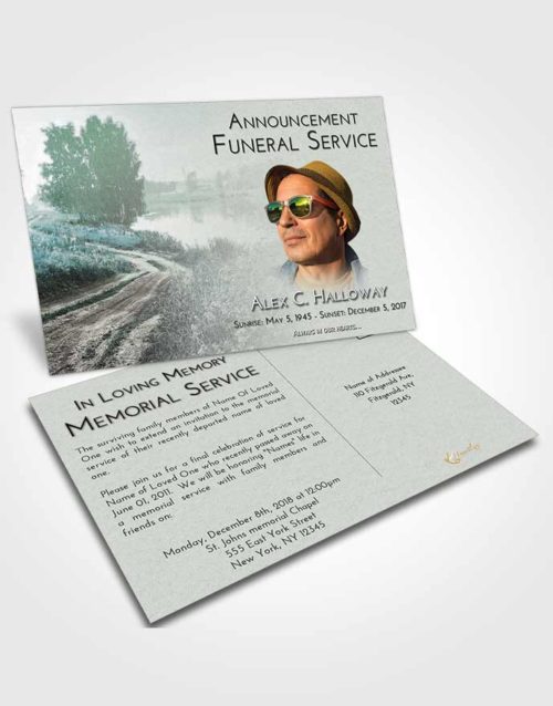 Funeral Announcement Card Template Morning Summer Drive