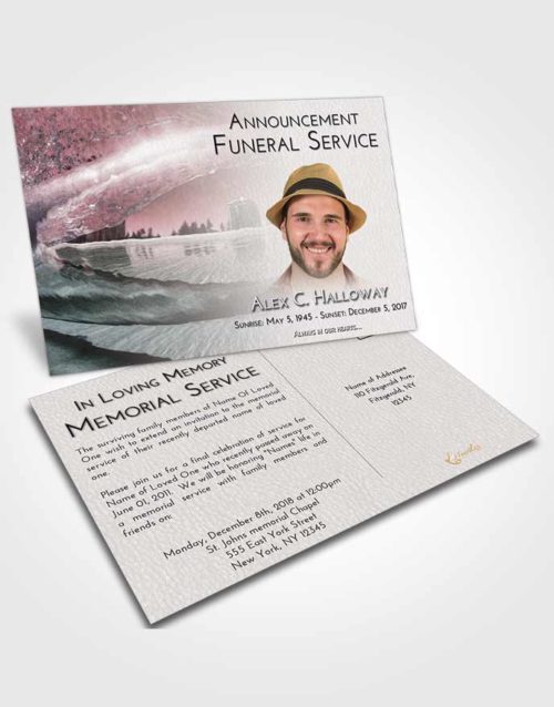 Funeral Announcement Card Template Morning Summer Waves
