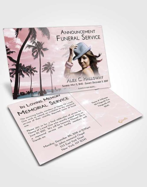 Funeral Announcement Card Template Morning Tropical Breeze