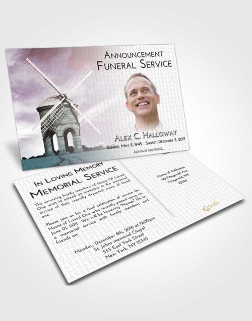Funeral Announcement Card Template Morning Windmill of Honor