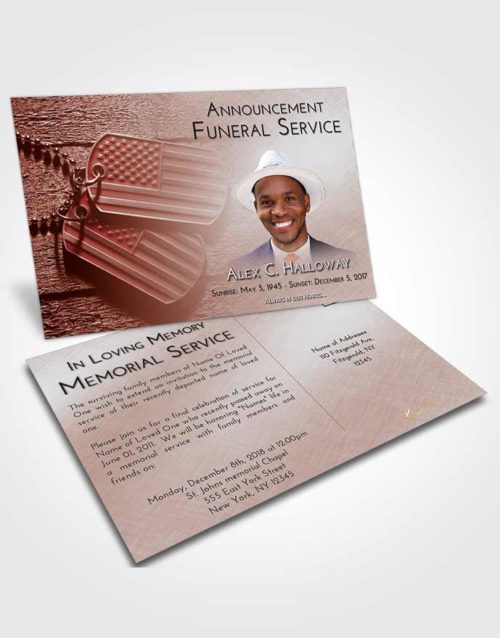 Funeral Announcement Card Template Ruby Love American Memory