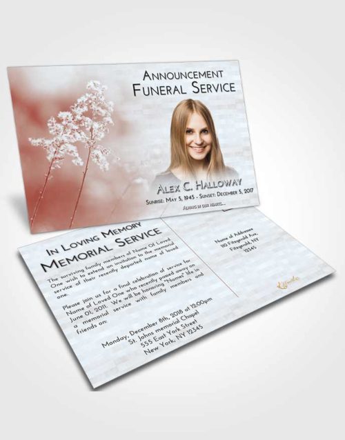 Funeral Announcement Card Template Ruby Love Colorful Spring
