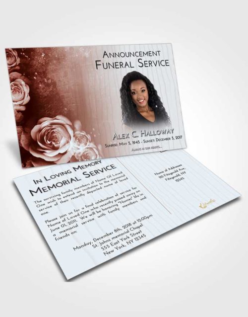 Funeral Announcement Card Template Ruby Love Flowering Garden