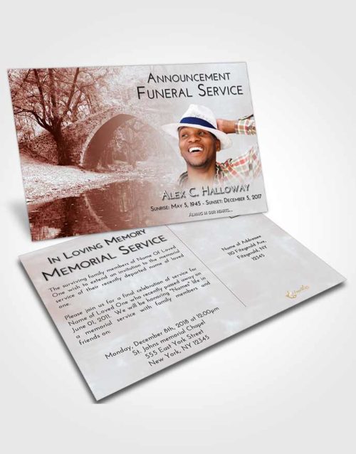 Funeral Announcement Card Template Ruby Love Forest Bridge