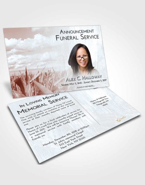 Funeral Announcement Card Template Ruby Love Grassland