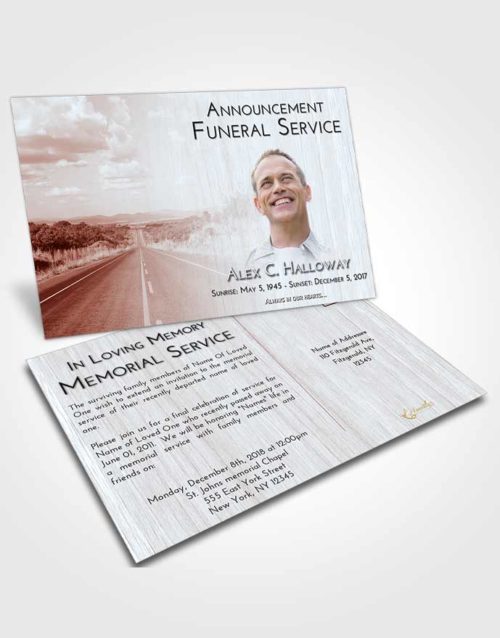 Funeral Announcement Card Template Ruby Love Highway Cruise