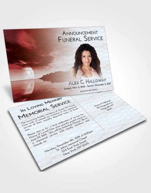 Funeral Announcement Card Template Ruby Love Illuminated Evening