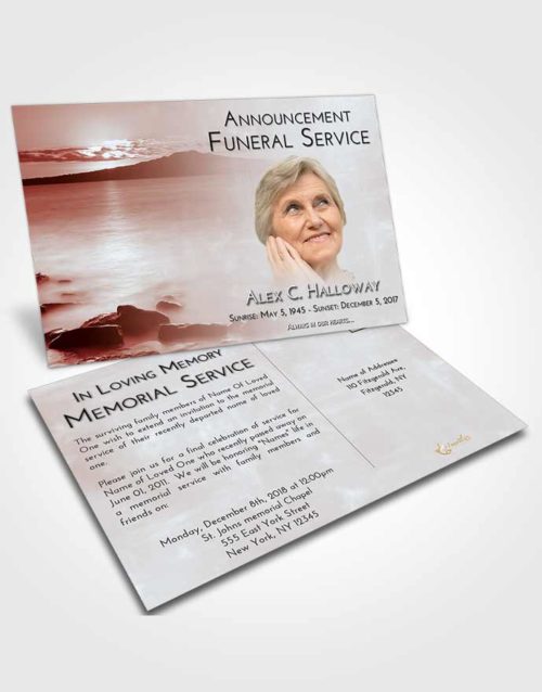 Funeral Announcement Card Template Ruby Love Lake Front