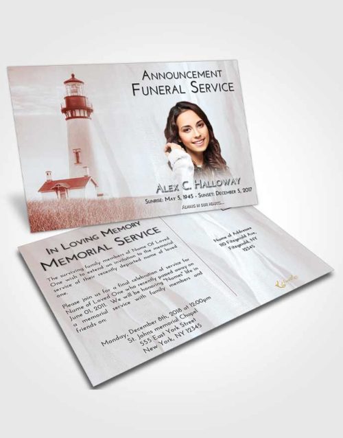 Funeral Announcement Card Template Ruby Love Lighthouse Clarity