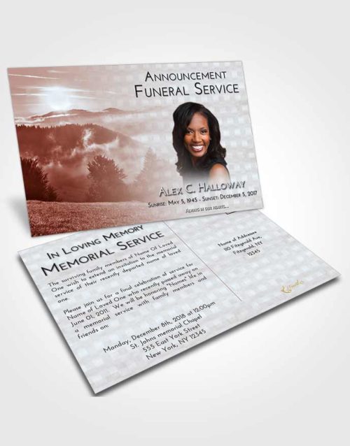 Funeral Announcement Card Template Ruby Love Misty Forest