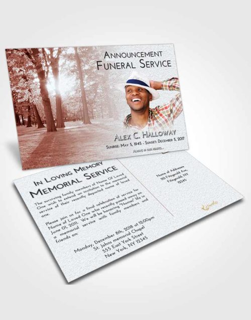 Funeral Announcement Card Template Ruby Love National Park
