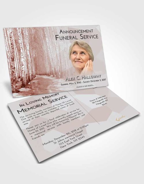 Funeral Announcement Card Template Ruby Love Snowy Stream