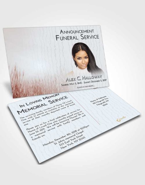 Funeral Announcement Card Template Ruby Love Soft Wheat