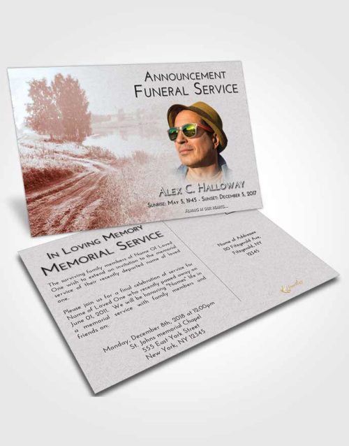 Funeral Announcement Card Template Ruby Love Summer Drive