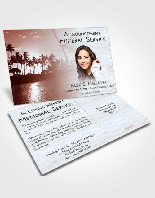 Funeral Announcement Card Template Ruby Love Summer Palms