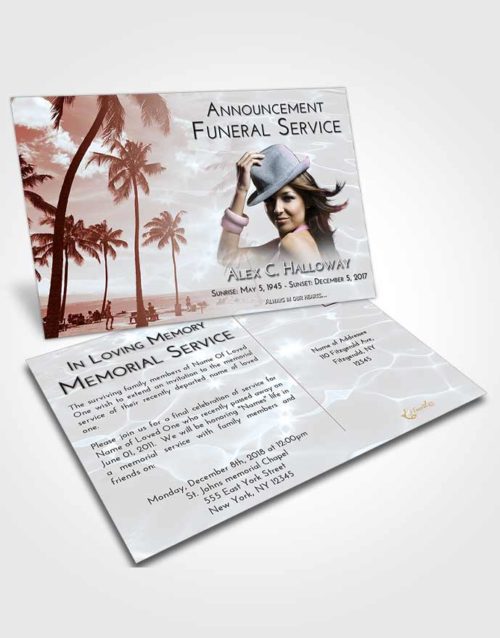Funeral Announcement Card Template Ruby Love Tropical Breeze
