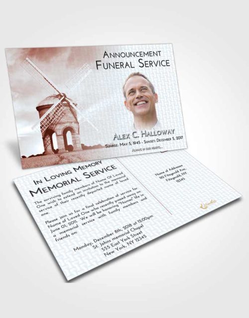 Funeral Announcement Card Template Ruby Love Windmill of Honor