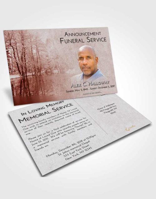 Funeral Announcement Card Template Ruby Love Winter Pond