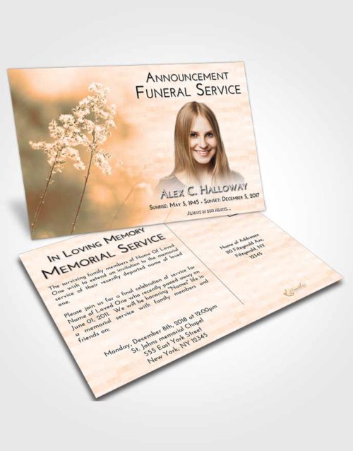 Funeral Announcement Card Template Soft Dusk Colorful Spring