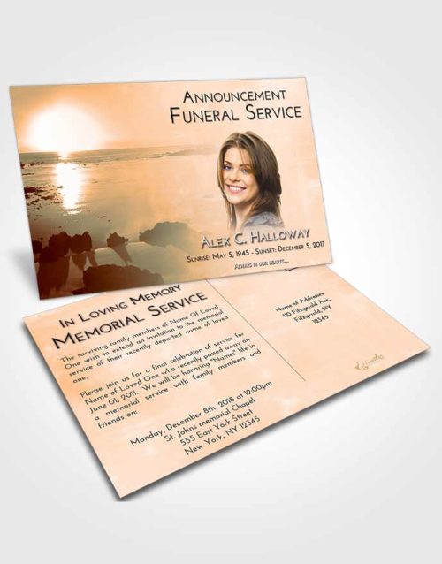 Funeral Announcement Card Template Soft Dusk Early Rise