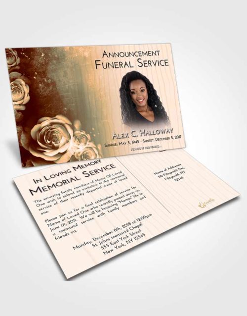 Funeral Announcement Card Template Soft Dusk Flowering Garden