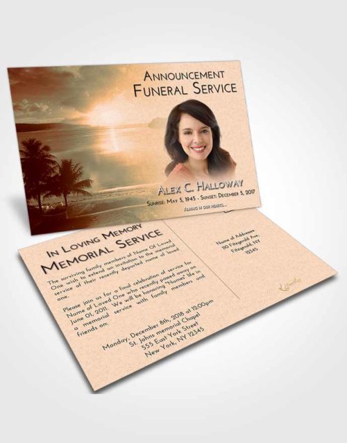 Funeral Announcement Card Template Soft Dusk Italian Sun