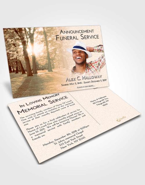 Funeral Announcement Card Template Soft Dusk National Park