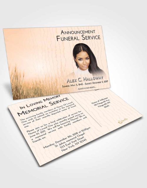Funeral Announcement Card Template Soft Dusk Soft Wheat
