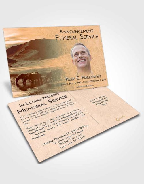 Funeral Announcement Card Template Soft Dusk Watering Hole
